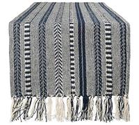 DII Table Runner Collection, Cotton, Navy Blue, 15x72 (15x77, Fringe Included)