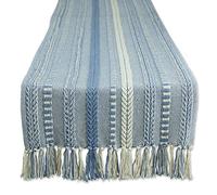 DII Table Runner Collection, Cotton, Stonewash Blue, 15x72 (15x77, Fringe Included)