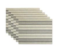 DII Tabletop Collection, 70% PVC 30% Polyester, Black Farmhouse Stripe, Placemat