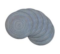 DII Tabletop Collection, Variegated Round Placemat, Round, 15" Diameter, Blue, 6 Piece