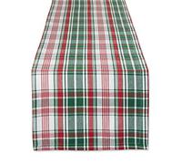 DII Tabletop, Cotton, Yuletide Plaid, Table Runner, 14x108