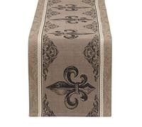 DII Tabletop Kitchen Collection, Cotton, Fleur De Lis Stripe, Reversible Table Runner, 14x72