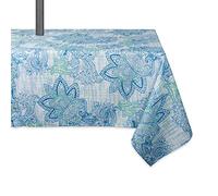 DII TC Outdoor Zip Blue Paisley Tablecloth, 60X84-Zippered