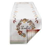 DII Thankful Autumn Collection Fall Tabletop Decoration, Reversible Table Runner, 14x72, Fall's Bounty