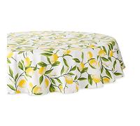 DII Thanksgiving, Catering Events, Dinner Parties, Special Occasions or Everyday Use, Cotton, Lemon Bliss, Tablecloth, 70" Round