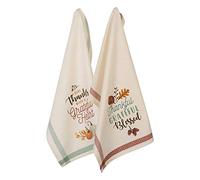 DII Thanksgiving Dishtowel Set, Cotton, Grateful Fall, 18x28