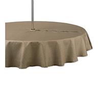 DII Tonal Lattice, Polyester, Stone, Zipper Tablecloth, 60" Round