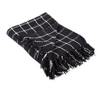 DII Transitional Checked Plaid Woven Throw, 50x60, Black