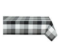 DII Tri-Color Check Collection 100% Cotton Tabletop, Tablecloth, 52x52, Black