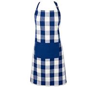 DII Unisex Buffalo Check Kitchen Collection, Classic Farmhouse Chef Apron, One Size, Navy & Cream