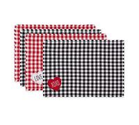 DII Valentine's Day Table Top Decor, Placemat Set, 13x19, XOXO Gingham