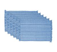 DII Variegated Tabletop Collection, Placemat Set3x19, Light Blue, 6 Piece