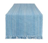 DII Variegated Tabletop Collection, Table Runner, 13x108, Light Blue