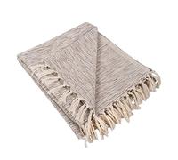DII Variegated Woven Throw, Cotton, Brown, 50x60