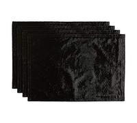 DII Velvet Collection Tabletop, Placemat Set, Black 4 Count