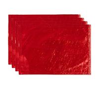 DII Velvet Collection Tabletop, Placemat Set, Red 4 Count