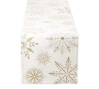 DII Winter, 100% Cotton Yarn, Sparkle Snowflakes, 14x72 Table Runner