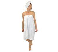 DII Women's Adjustable Microfiber Hair & Shower Wrap Combo, White