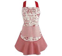 DII Women's Christmas Kitchen Apron Adjustable Adult Size for Cooking, Baking, Crafting & Entertaining, One Size, Joyeux Noel