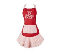 DII Women's Christmas Kitchen Apron Adjustable Adult Size for Cooking, Baking, Crafting & Entertaining, One Size, Candy Cane