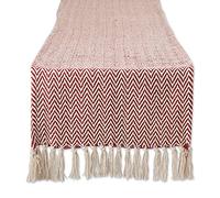 DII Woven Basic Tabletop Collection, Chevron Table Runner, 15x108, Barn Red