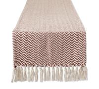 DII Woven Basic Tabletop Collection Chevron Table Runner, 15x108, Cinnamon