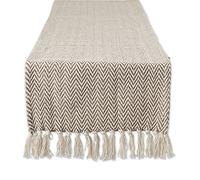 DII Woven Basic Tabletop Collection, Chevron Table Runner, 15x108, Dark Brown