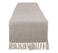 DII Woven Basic Tabletop Collection, Chevron Table Runner, 15x108, Gray