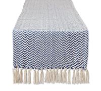 DII Woven Basic Tabletop Collection, Chevron Table Runner, 15x108, Nautical Blue