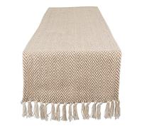 DII Woven Basic Tabletop Collection, Chevron Table Runner, 15x108, Stone