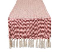 DII Woven Basic Tabletop Collection Chevron Table Runner, 15x108, Tango Red