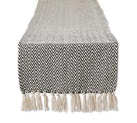 DII Woven Basic Tabletop Collection, Chevron Table Runner, 15x72, Black