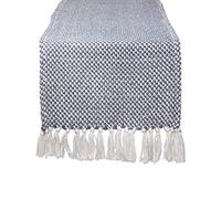 DII Woven Basics Collection 100% Cotton Knit Table Runner, 15x72, French Blue