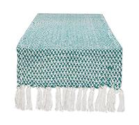 DII Woven Basics Collection 100% Cotton Knit Table Runner, 15x72, Teal