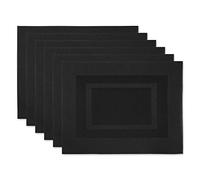 DII Woven Indoor Outdoor, Polyvinyl Chloride, Black, Placemat Set, 13x17.25