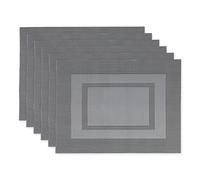 DII Woven Indoor Outdoor, Polyvinyl Chloride, Gray, Placemat Set, 13x17.25