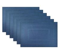 DII Woven Indoor Outdoor, Polyvinyl Chloride, Nautical Blue, Placemat Set, 13x17.25