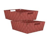 DII Woven Nylon Trapezoid Storage Bin, for Home, Office, Closets, & Everyday Storage Needs, Rust, Tray