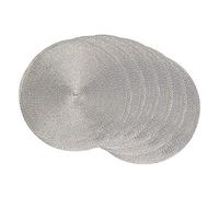 DII Woven Placemats Collection Metallic Round Placemat Set, 15", Silver, 6 Piece
