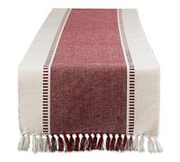 DII Woven Table Runner, Cotton, Redwood, 13x72 (13x77.5, Fringe Included)