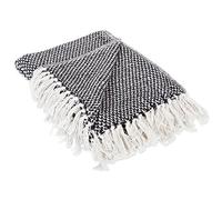 DII Woven Throw, Cotton, Black, 50x60