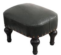 DiicMa Small Footstool Ottoman Leather Upholstered Footrest Wooden Foot Rest Stool Sofa Stool for Foot Rest for Living Room (Color : Dark Green)