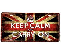 DiiliHiiri Aphorism English Proverb - Keep Calm and Carry On- Vintage Poster - Retro Home Decoration Sign - Bar - Cafe - 30 x 15 cm - (2651-24)