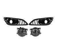 DIILSXS Car Front Bumper Fog Lamp Lower Grille Grill Cover + Fog Light Set For Fiesta Mk7 Zetec S 2012-2017 Anti Glare(Gloss black)