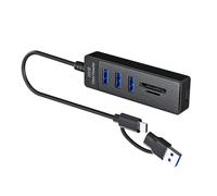 DIIOOMIEEU 1 Piece Multiple Port USB3.0 Hubs Featuring SDTF Card Slots 2 USB2.0 Port Data Transfer Adapters for Computer Tablets