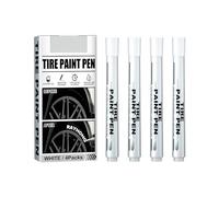 DIIOOMIEEU 4Pieces Paint Pen for Car Tires, White Paint Pen Waterproof Tire Marker Lettering Paint Pen
