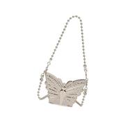 DIIOOMIEEU Acrylic Single Shoulder Crossbody Lipsticks Bag with Butterfly Shape Small Eevening Purse Satchel for Stylish Women, Silver