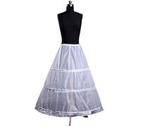 DIIOOMIEEU Womens A-Line Full Length 3 Hoops Petticoat Wedding Slips Crinoline Underskirt