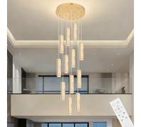 diisunbihuo 12-Light Spiral Crystal Staircase Chandelier Dimmable LED