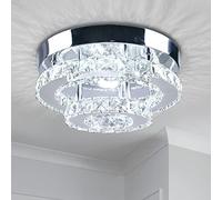 diisunbihuo 9.8" 2-Tier Crystal Flush Mount Ceiling Light LED Cool White